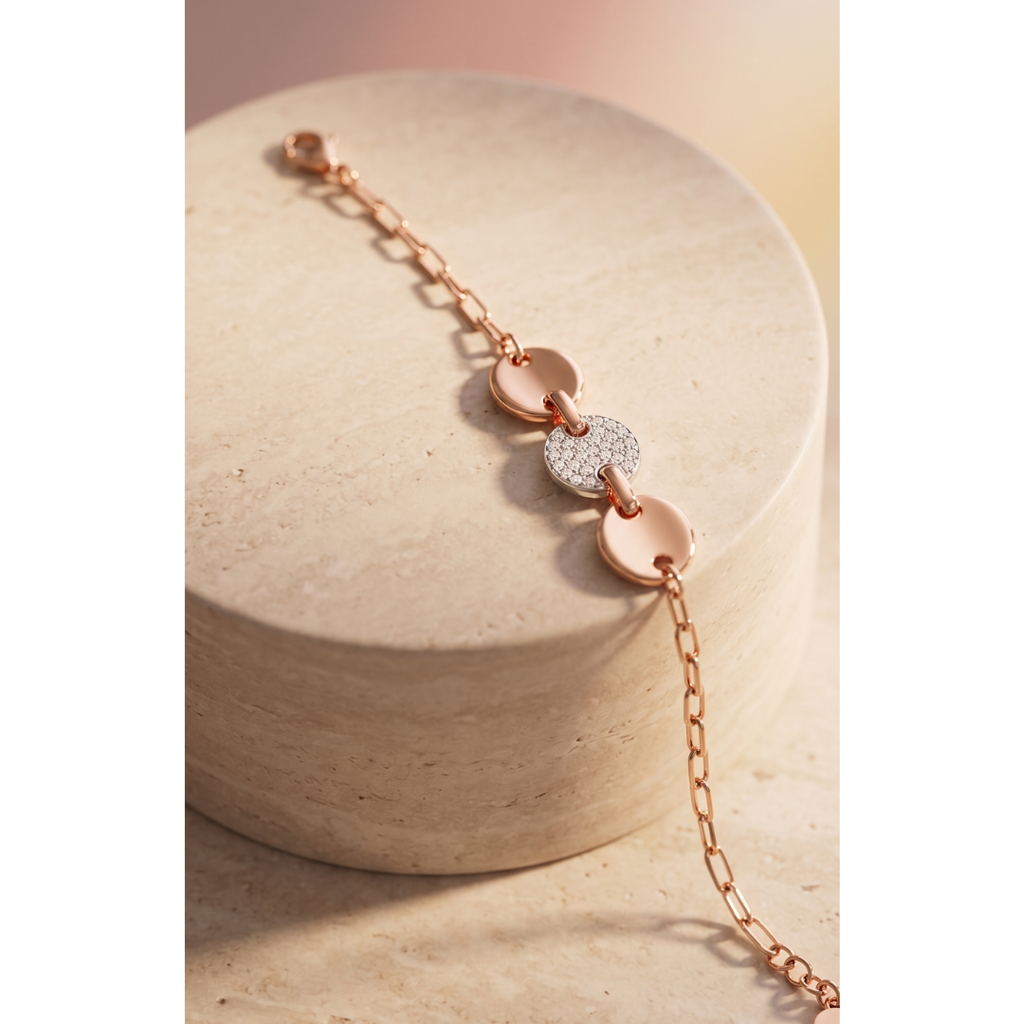 Rose Gold Pavé Link Bracelet