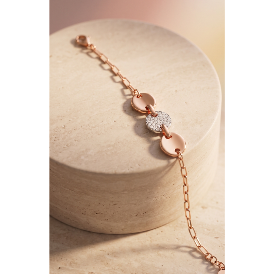 Rose Gold Pavé Link Bracelet
