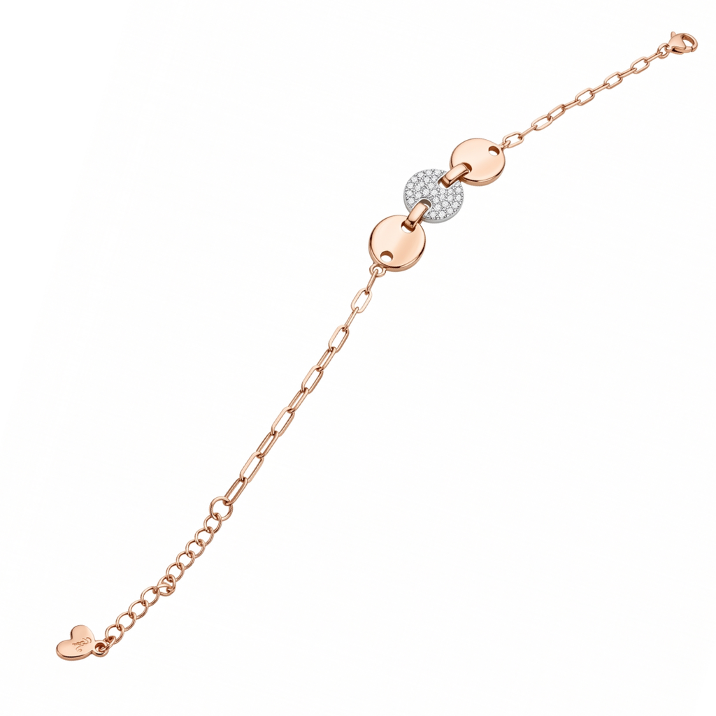Rose Gold Pavé Link Bracelet