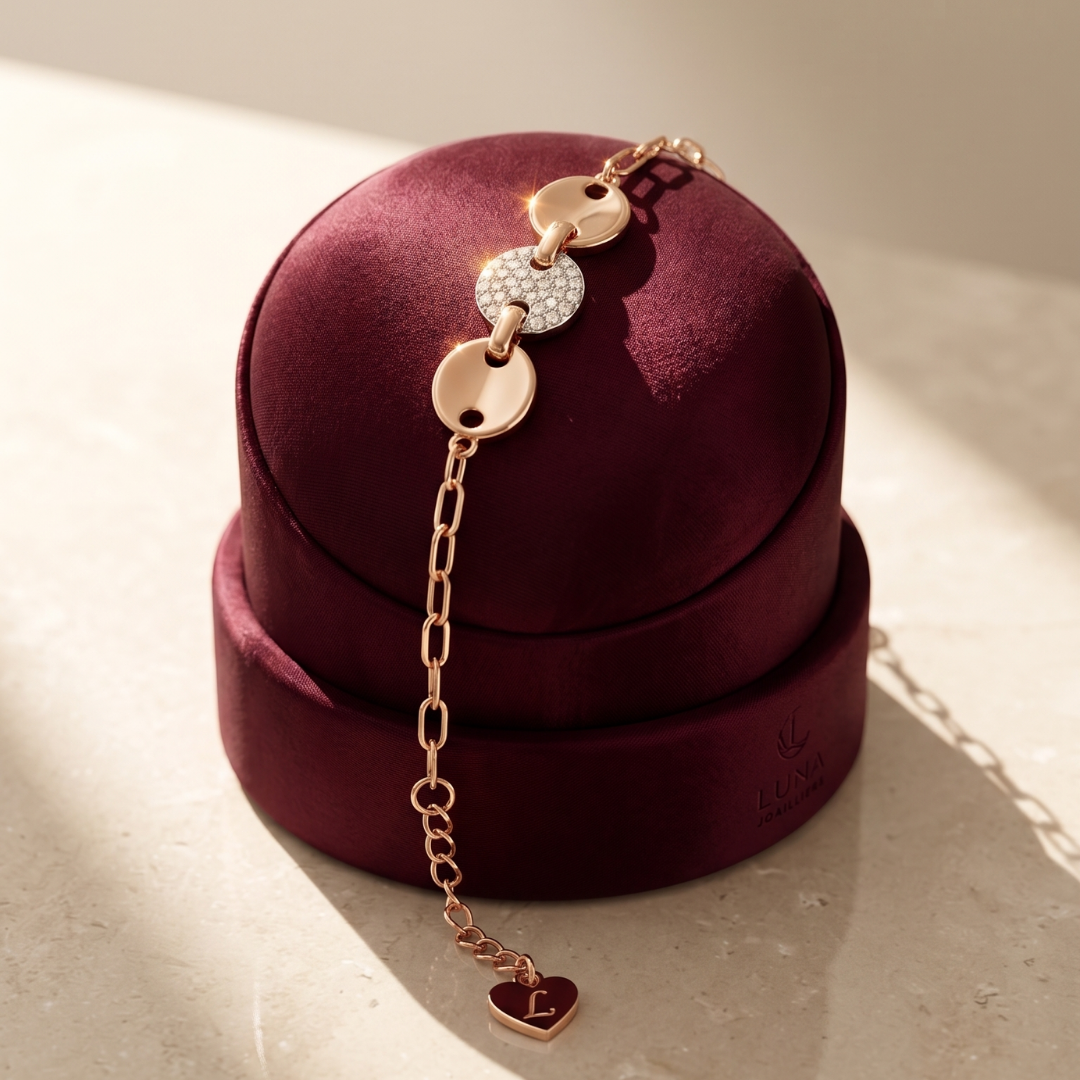 Rose Gold Pavé Link Bracelet