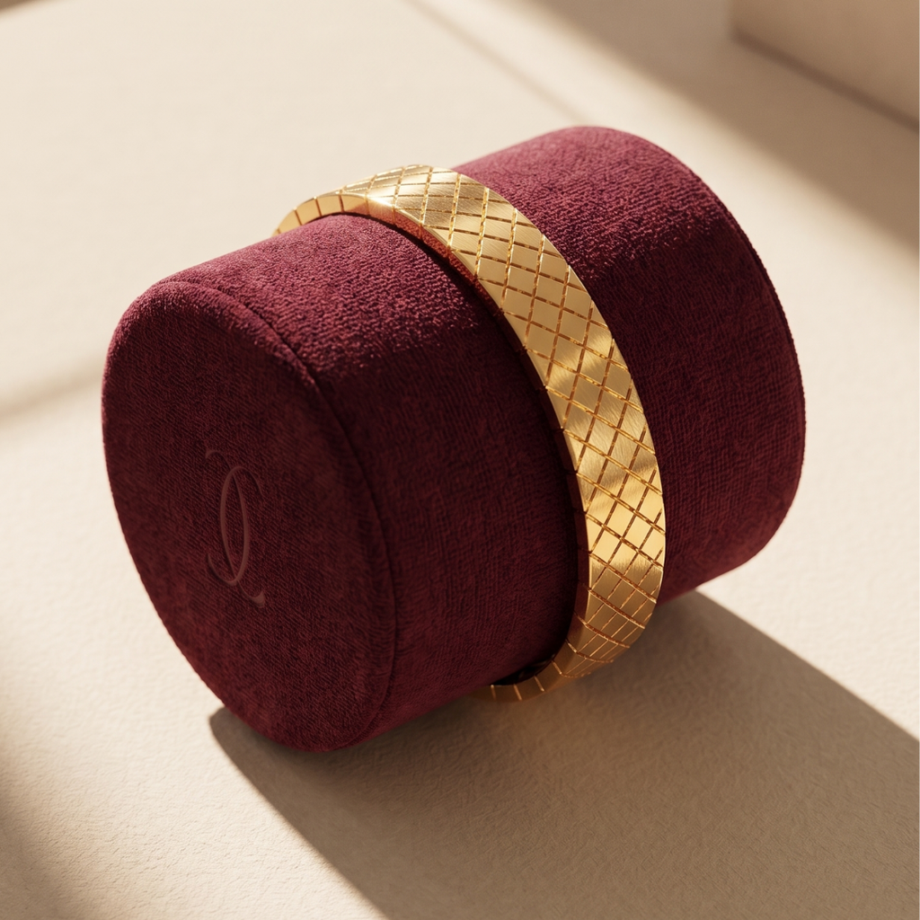 Gold Quilted Cuff Bracelet