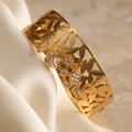 Gold Floral Crystal Cuff Bracelet | Jewel Zee