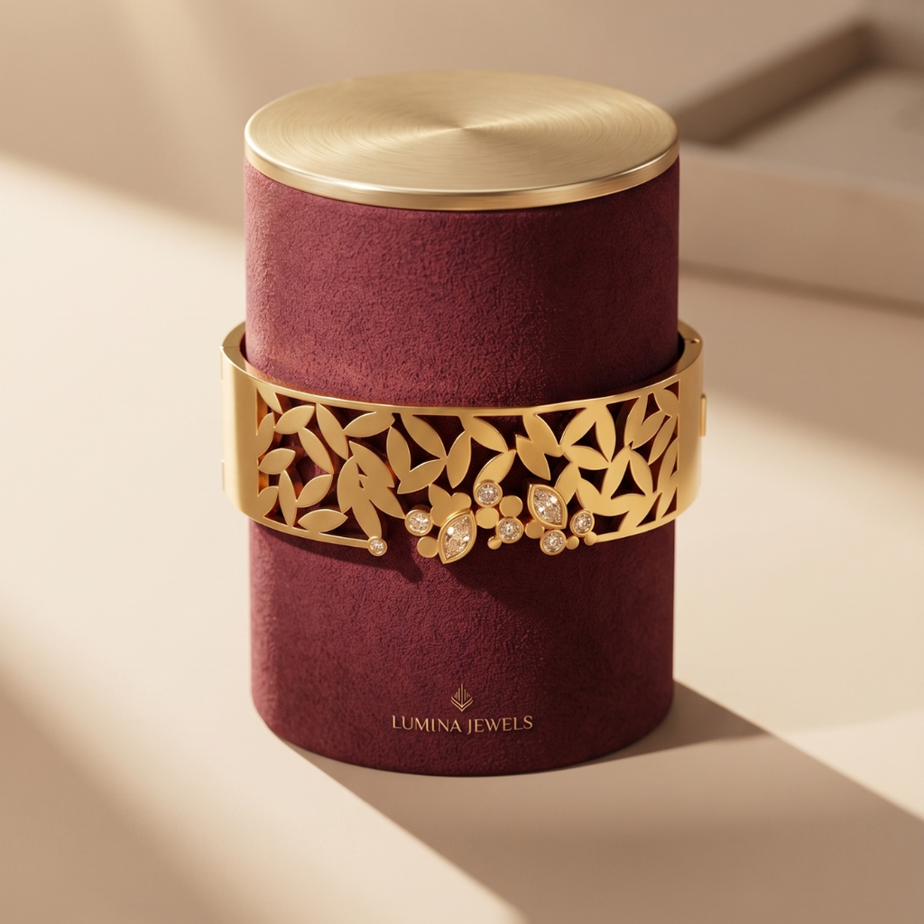 Gold Floral Crystal Cuff Bracelet | Jewel Zee