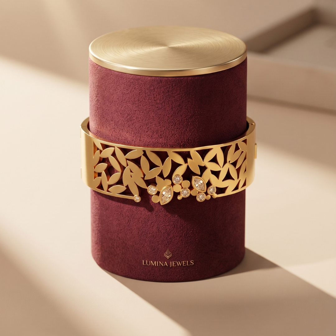 Gold Floral Crystal Cuff Bracelet | Jewel Zee