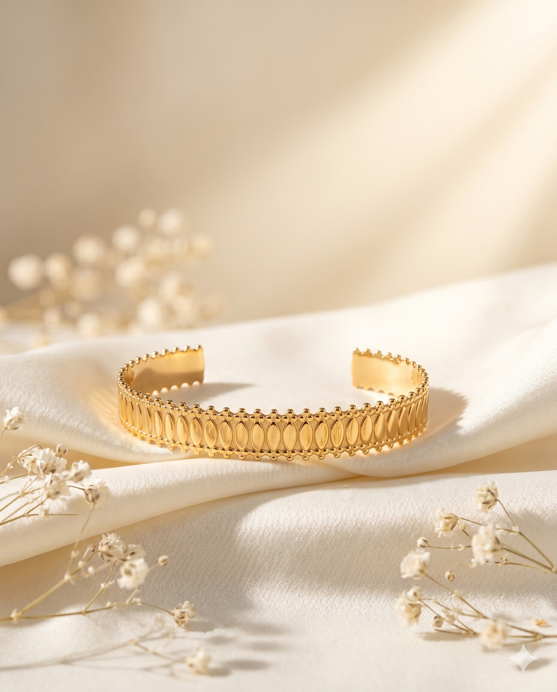 Gold Oval Link Cuff Bracelet