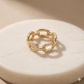 Gold chain link ring