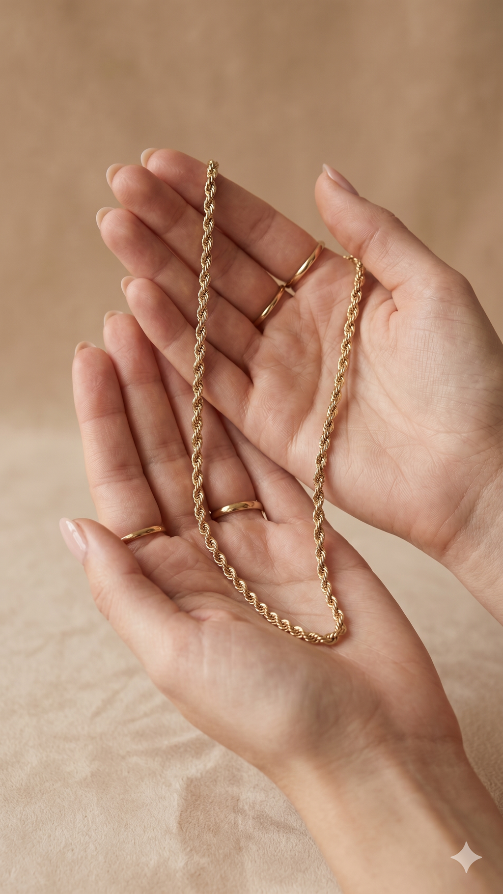 Gold Rope Chain Necklace