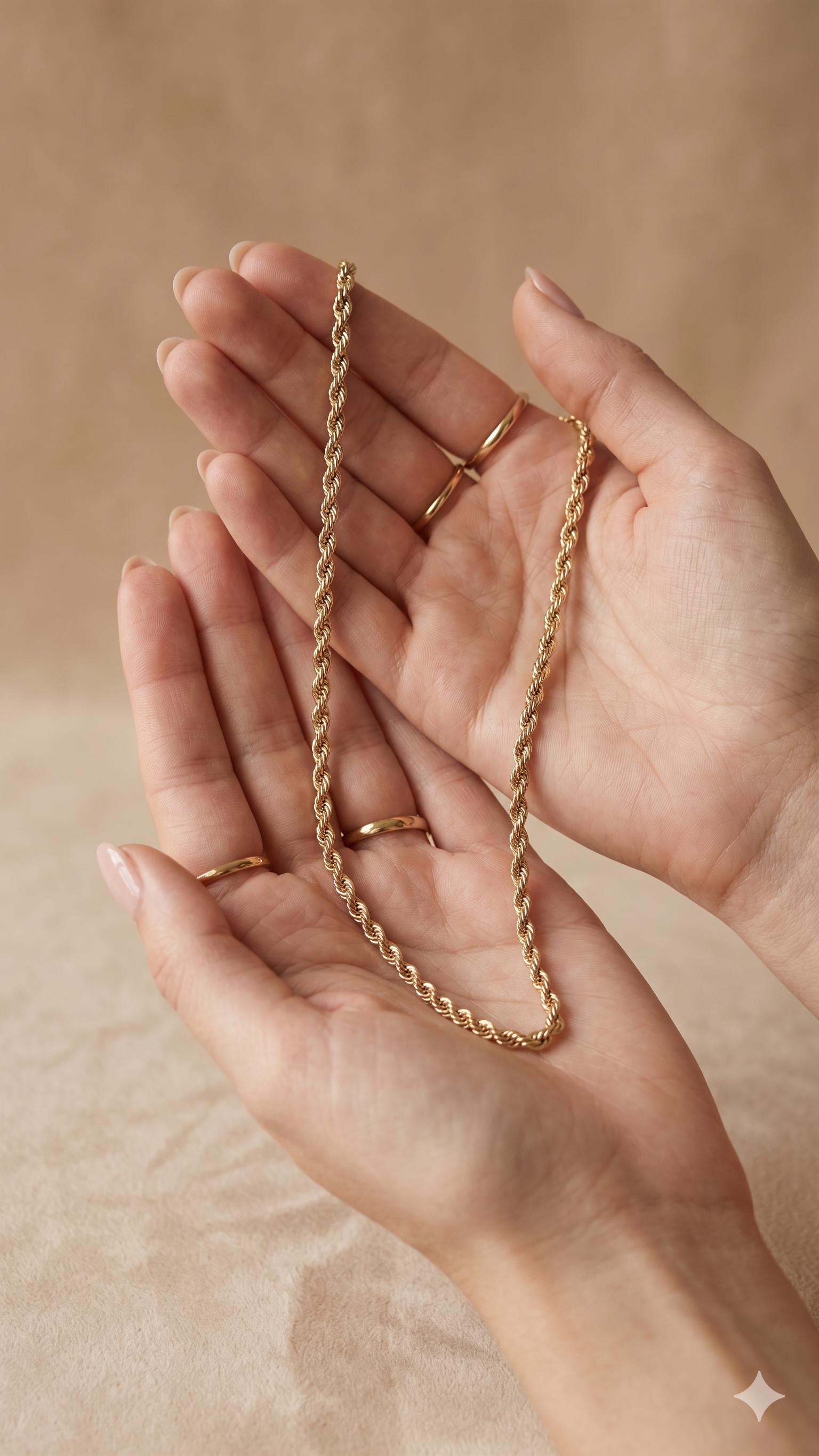 Gold Rope Chain Necklace