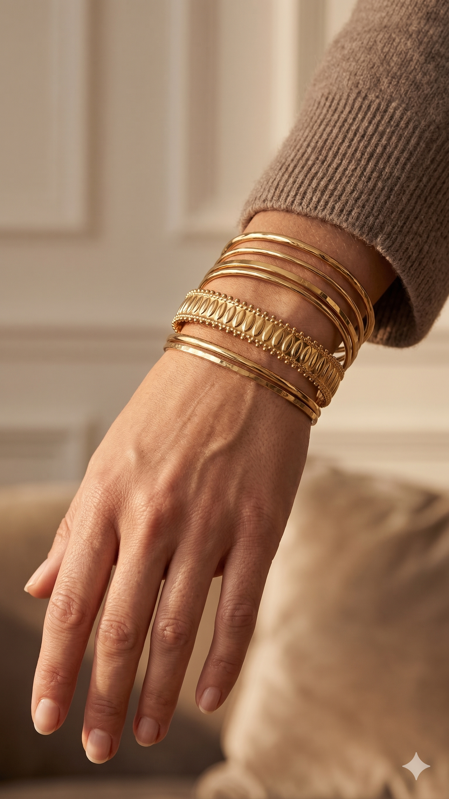 Gold Oval Link Cuff Bracelet