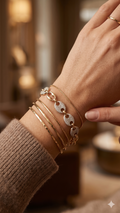 Gold Pavé Oval Link Bracelet