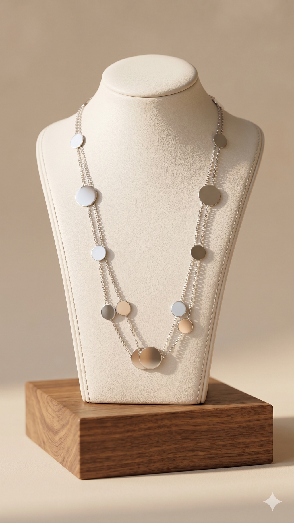 Dual Tone Disc Layered Necklace