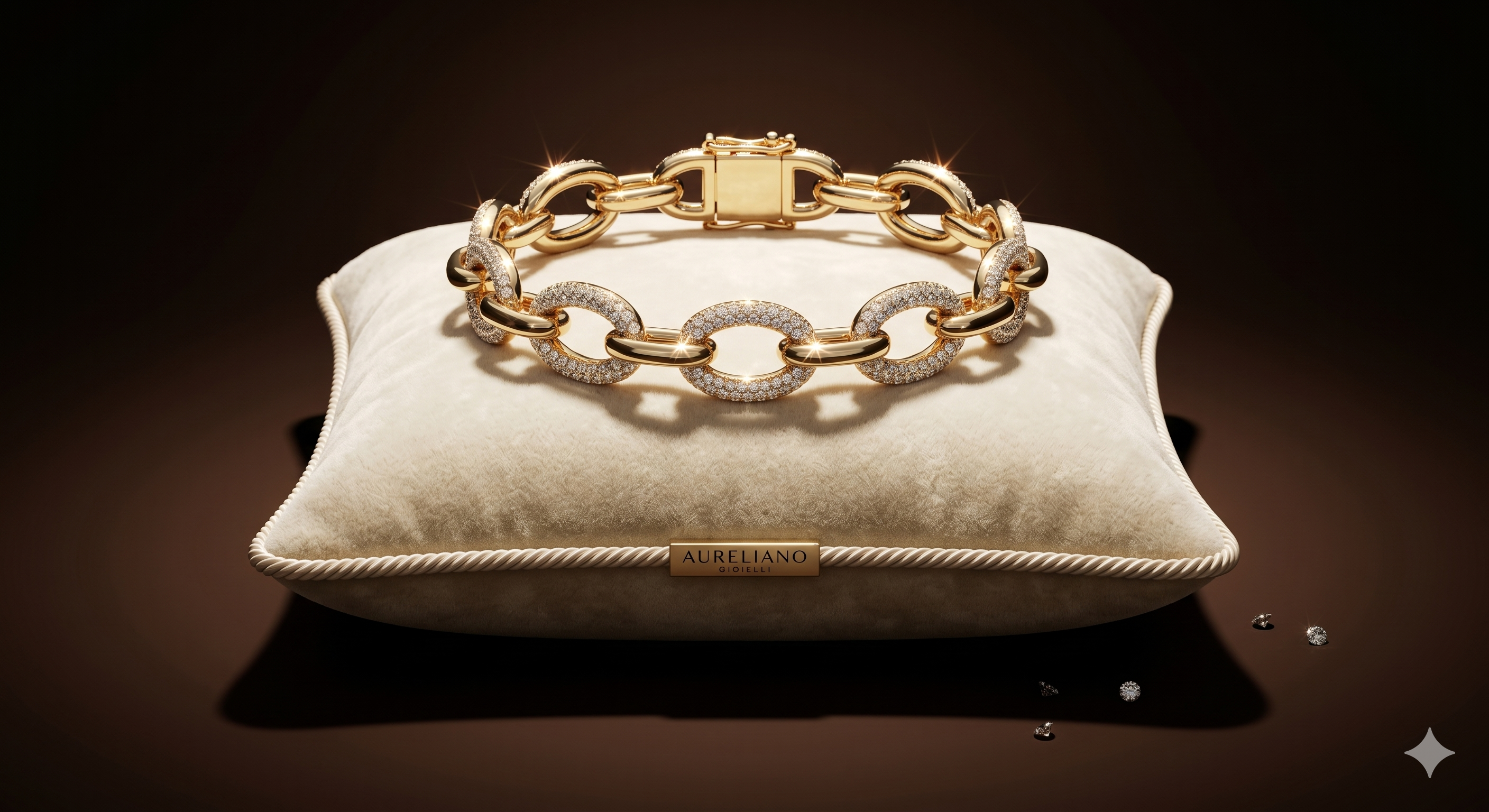 Gold Pavé Oval Link Bracelet