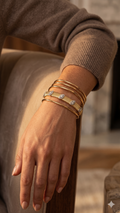 Gold Floral Crystal Ribbed Cuff Bracelet