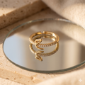 Gold snake adjustable ring