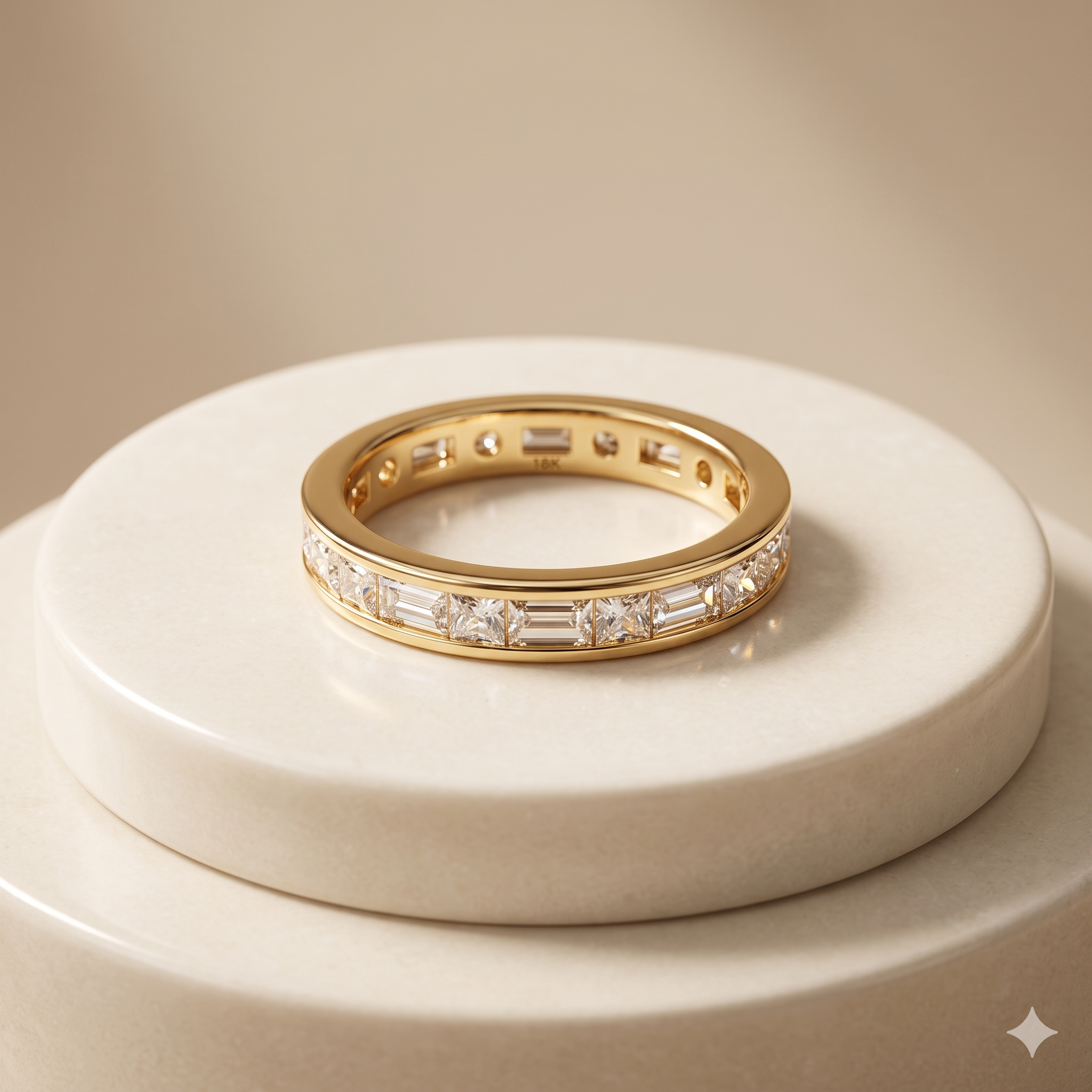 Gold Princess Cut Eternity Ring