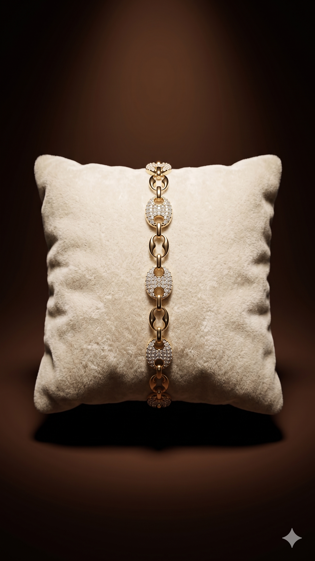 Gold Pavé Oval Link Bracelet