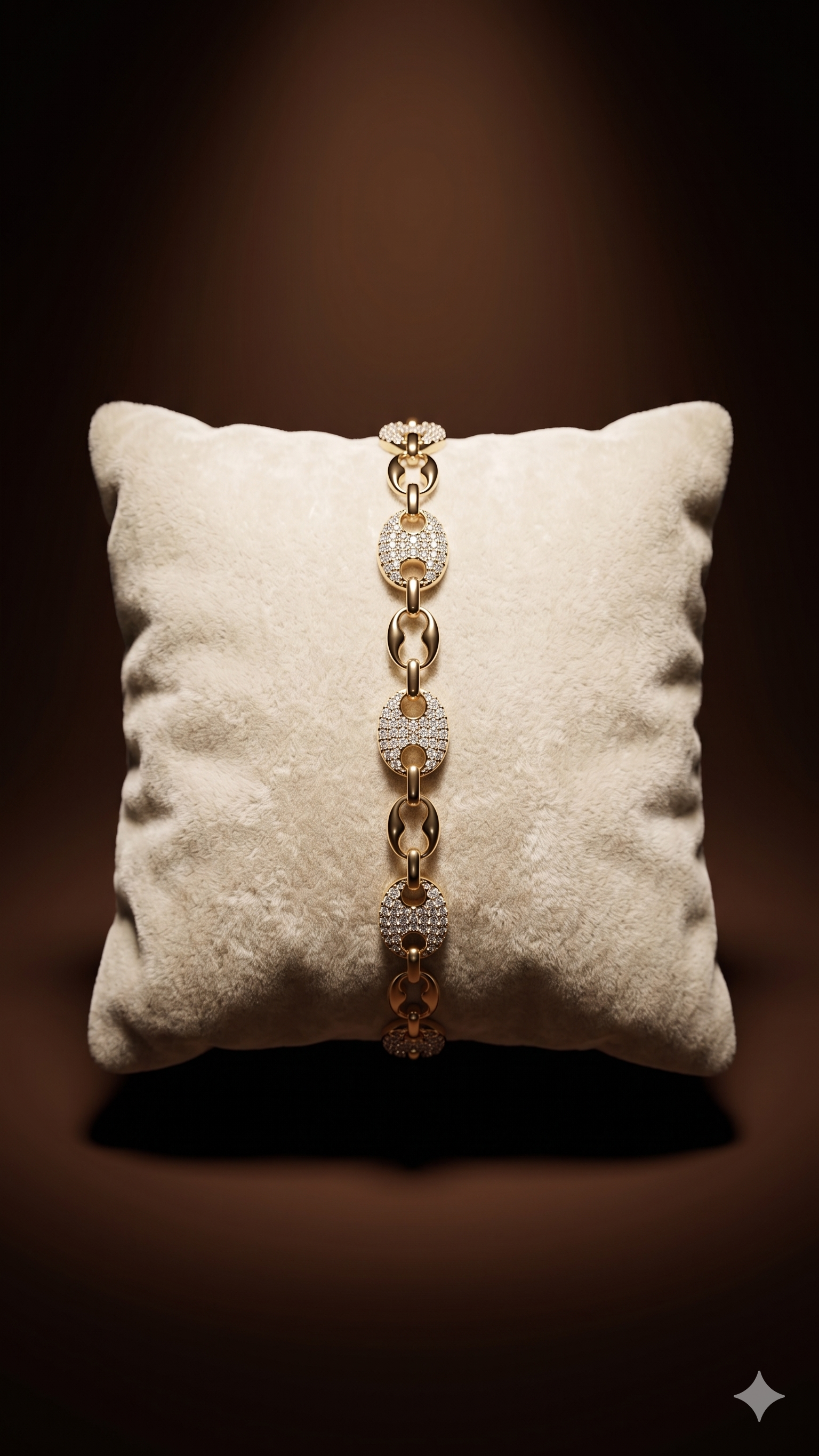 Gold Pavé Oval Link Bracelet