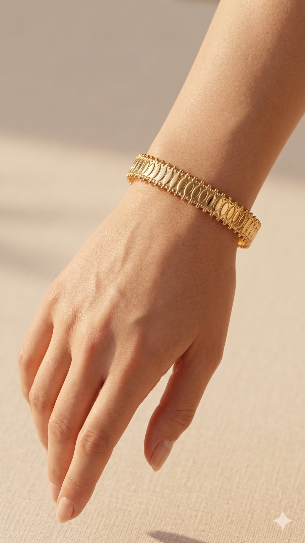 Gold Oval Link Cuff Bracelet