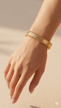 Gold Oval Link Cuff Bracelet