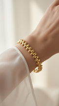 Gold Marquise Link Bracelet